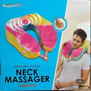 Health Touch Travel Vibrating Neck Massager Memory Foam NEW in BOX Batteries Req
